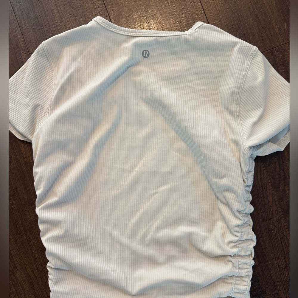 Lululemon White Ruched T-Shirt